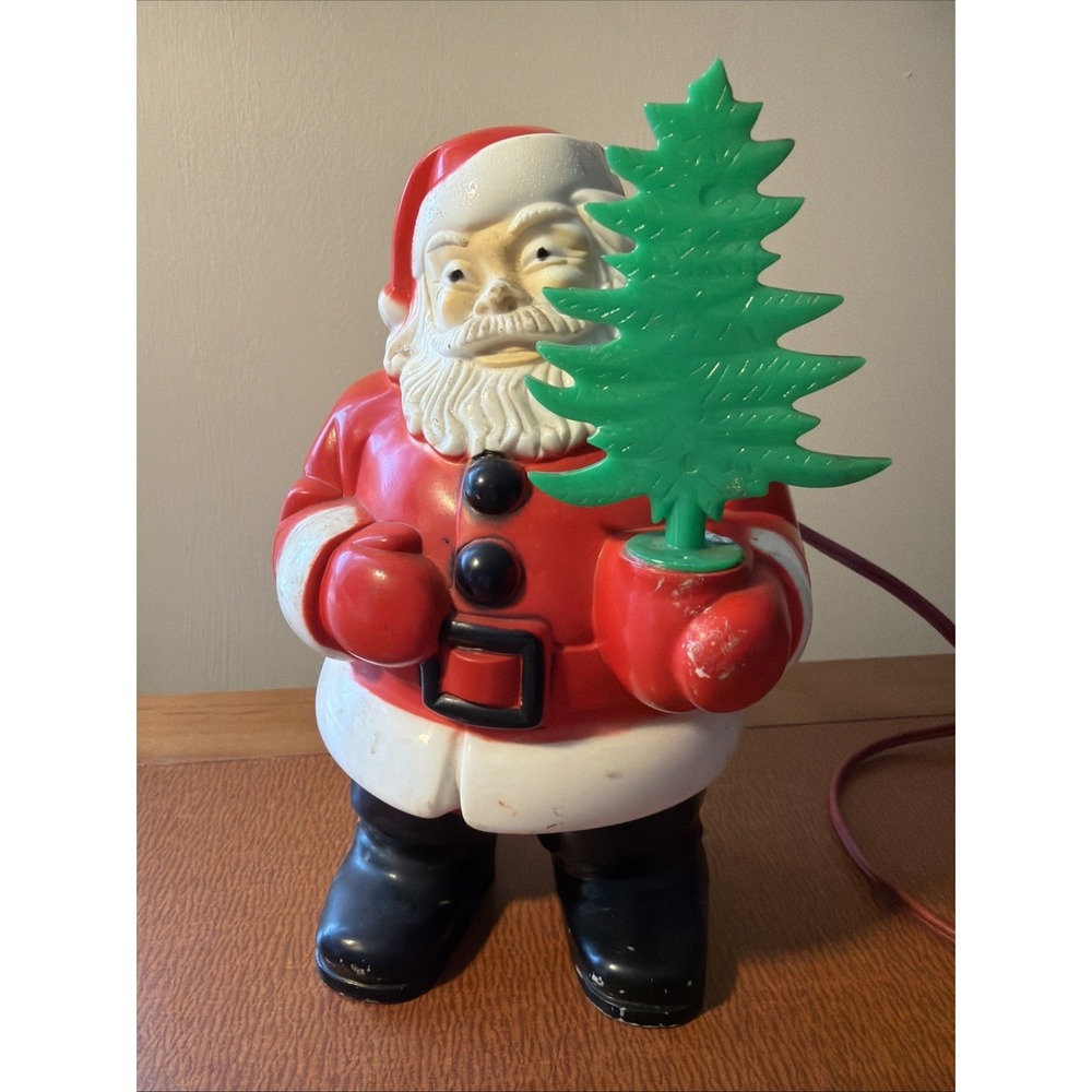 Vintage Royalite Royal Electric Light Up Hard Plastic Santa Claus 7" Figure Rare